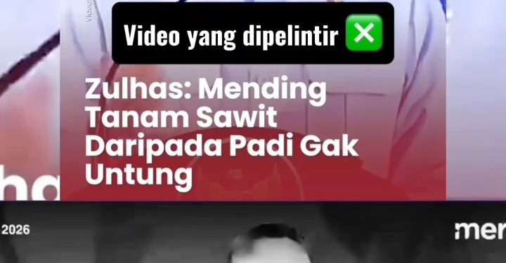Klarifikasi: Pernyataan Zulkifli Hasan soal “Tanam Padi Tidak Menguntungkan, Ya Tanam Sawit” Disalahpahami